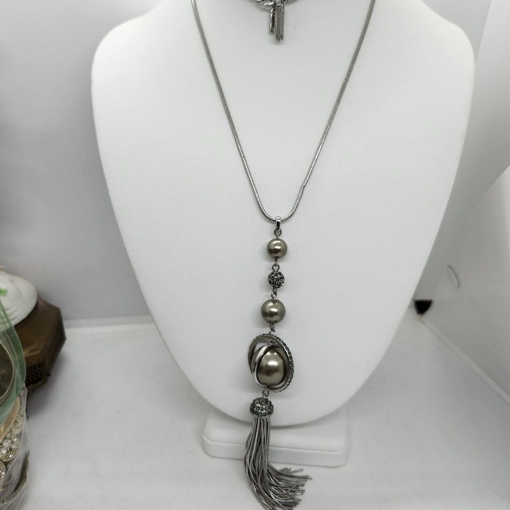 Vera wang‎ Tassel Necklace 34" Snake Chain Necklace